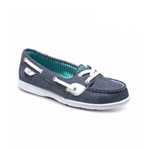 Sperry Sparkle Denim Shoresider Boat Shoe Sz 13